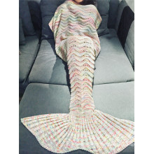 En gros tricoté adulte et enfant polaire sirène queue de molleton couverture confortable douces couvertures de sirène